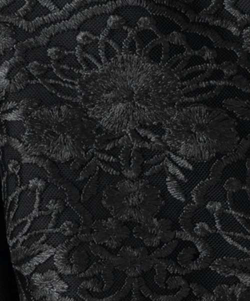 Select Shop  【ドレス2点セット】刺繍フレア袖パンツドレス　ブラック/M