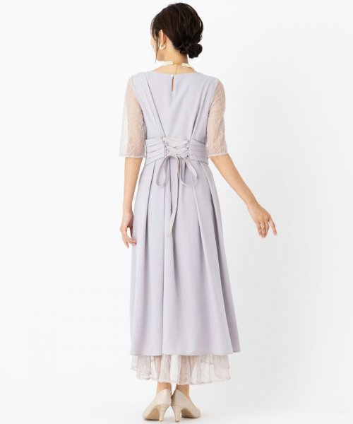 Select Shop  【ドレス2点セット】ウエストモチーフベルトドレス　ラベンダー/S