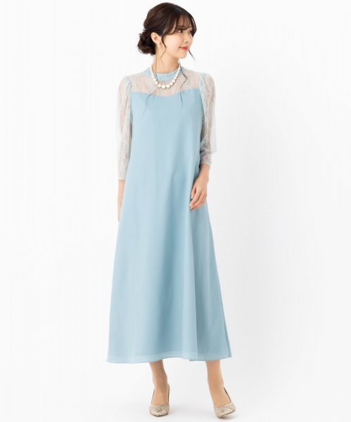 Aimer  エメ　プチハイネック袖付きテントラインドレス　ライトグリーン/M