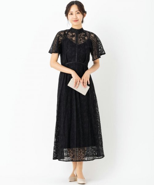 FRAY I.D  フレイアイディー　フローティング刺繍ドレス　ブラック/M