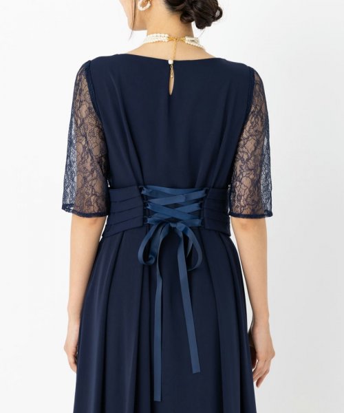 Select Shop  【ドレス3点セット】ウエストモチーフベルトドレス　ネイビー/M