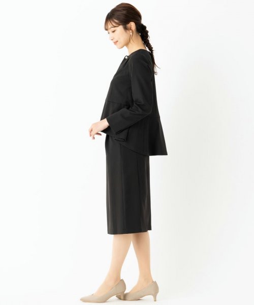 Select Shop  【スーツ2点SET】チャーム付きブラウス&スカート　ブラック/LL