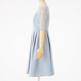 Aimer  【ドレス2点SET】エメ　ダミアレース7分袖ドレス　ブルーグレー/M