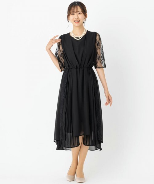 Select Shop  オーガンジーレースドレス　ブラック/4L