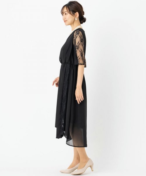 Select Shop  オーガンジーレースドレス　ブラック/3L