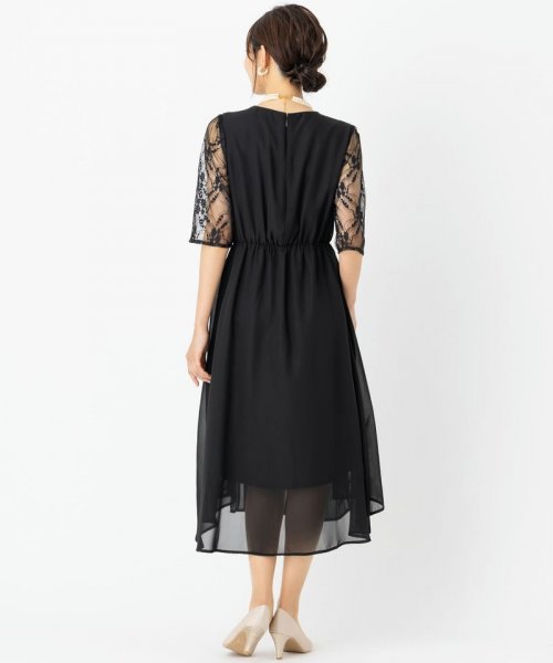 Select Shop  オーガンジーレースドレス　ブラック/M