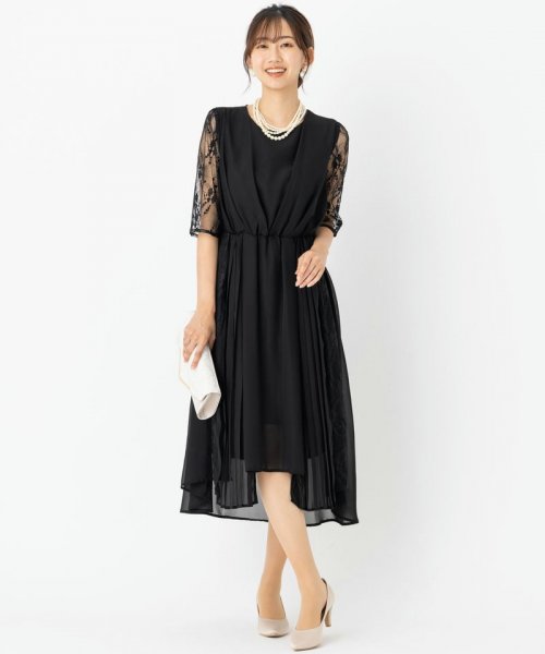 Select Shop  オーガンジーレースドレス　ブラック/M