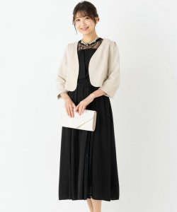 Select Shop  【ドレス4点SET】ビスチェ風レース切替ドレス　ブラック/S