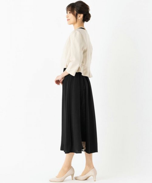 Select Shop  【ドレス4点SET】ビスチェ風レース切替ドレス　ブラック/M