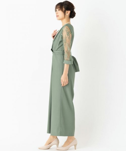 Select Shop  【パンツドレス2点SET】ウエストクロスパンツドレス　ライトカーキ/M