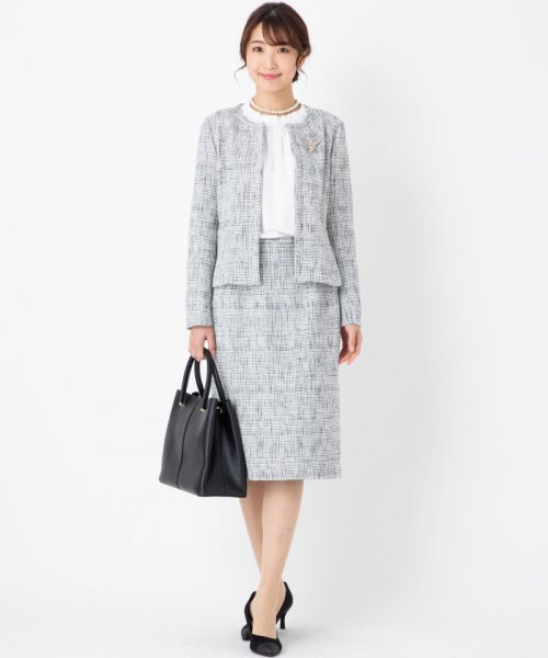 新品定価20万円タグ付き イタリア製 高級ツイードスカートスーツ