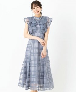 Dorry･Doll  ドリードール　 シアーチェックドレス　ブルー/M