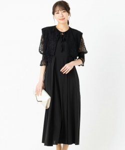 Select Shop  【ドレス2点セット】レースボレロセットキャミソールドレス　ブラック/M