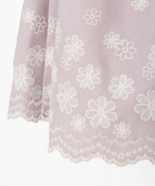 any FAM  【キッズスーツ3点SET】エニファム　裾刺繍アンサンブル　ラベンダー/120