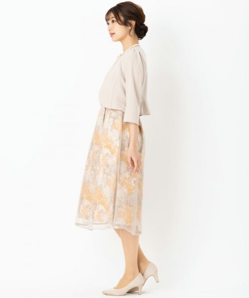 Select Shop  【ドレス4点SET】フラワージャガードオーガンジードレス　ベージュ/M