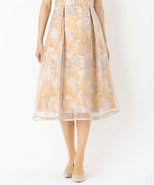 Select Shop  【ドレス4点SET】フラワージャガードオーガンジードレス　ベージュ/M