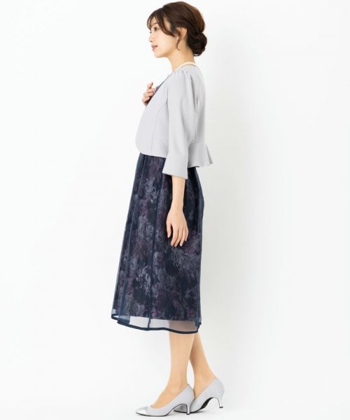 Select Shop  【ドレス4点SET】フラワージャガードオーガンジードレス　 ネイビー/M