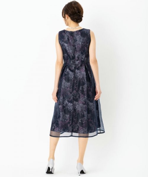 Select Shop  【ドレス4点SET】フラワージャガードオーガンジードレス　 ネイビー/M