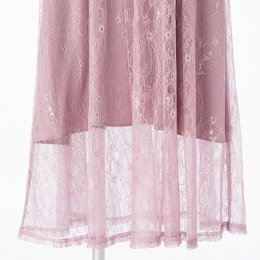 Select Shop  【ドレス3点セット】総レースロングドレス　ピンク/M