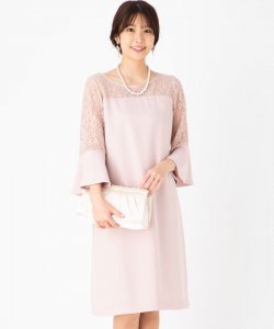 Je super  【ドレス2点セット】ジュシュペール　ラッパ袖レースドレス　ピンク/S-M