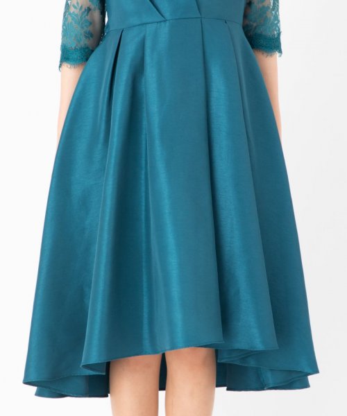 Je super  【ドレス2点セット】ジュシュペール　 カシュクール風7分袖ドレス　ブルーグリーン/M