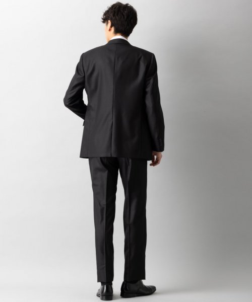 Select Shop  スリムフィットシャイニースキンスリーピーススーツ　ブラック/AB5