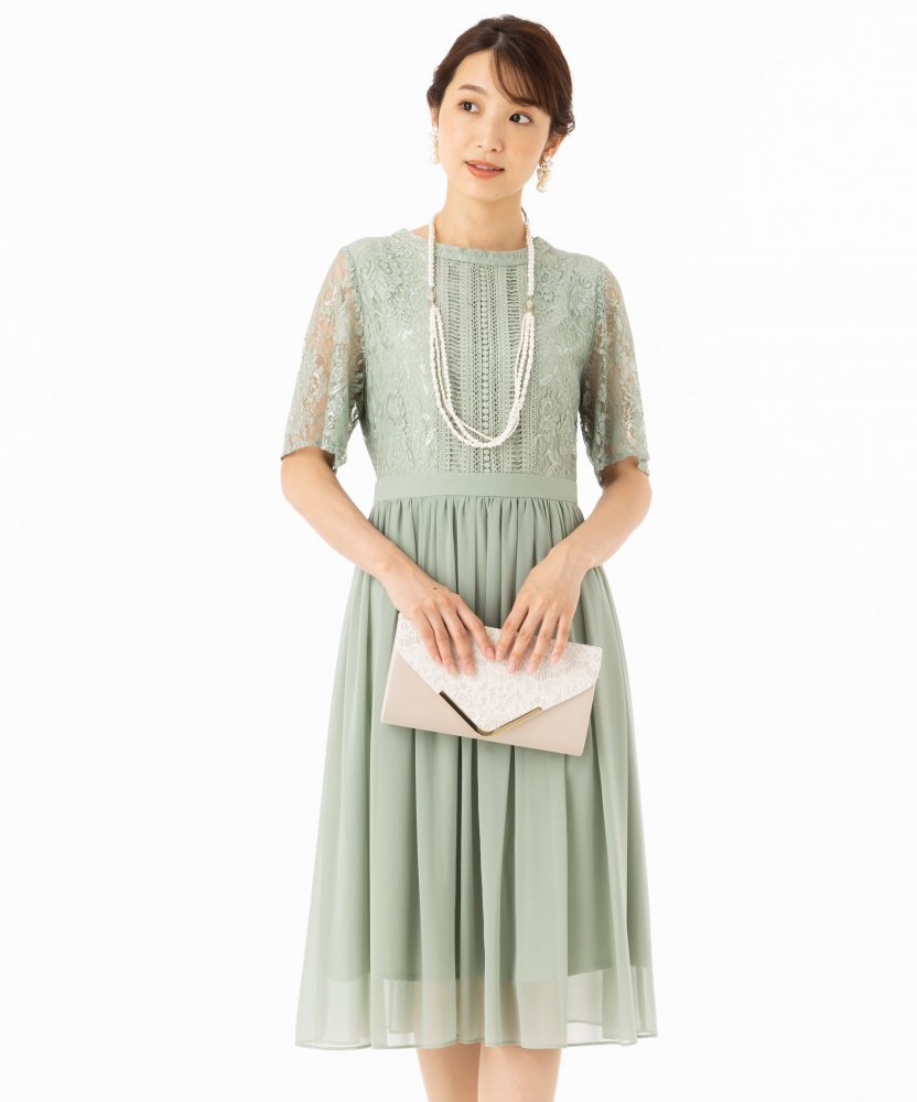 Aimer 【ドレス2点セット】エメ はしごレースシフォンギャザースカート