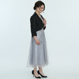 Select Shop  【ドレス3点SET】刺繍レース　シルバー/M-L
