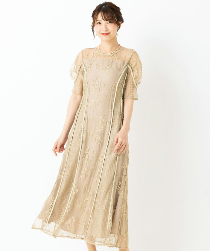 【最終値下げ】美品 ラグナムーン LADYパネルレースワンピース　ドレス　M