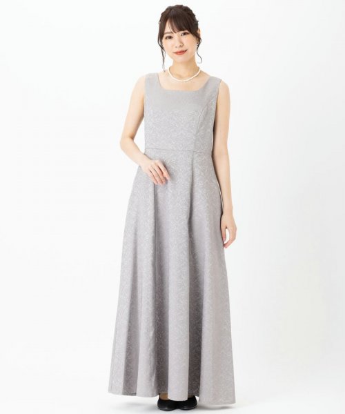 Select Shop  【ドレス3点セット】クラシックジャガードドレス　シルバーグレー/M