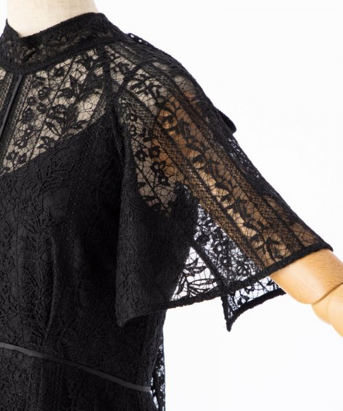FRAY I.D  フレイアイディー　フローティング刺繍ドレス　ブラック/S