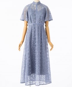 フレイアイディー　フローティング刺繍ドレス　ブルー/M