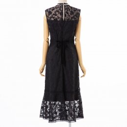 FRAY I.D  フレイアイディー　 オーガンジー刺繍ドレス　ブラック/M