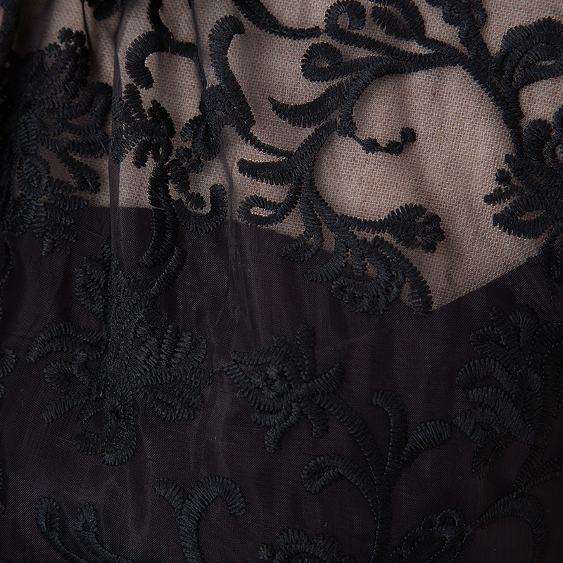 FRAY I.D フレイアイディー オーガンジー刺繍ドレス ブラック/M｜結婚式パーティーのレンタルドレス・アイテムはCariru