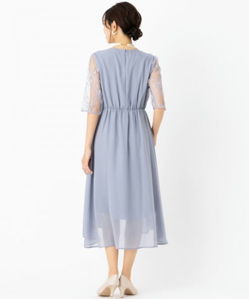 Select Shop  【ドレス2点セット】オーガンジーレースドレス　ブルーグレー/M