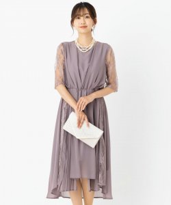 Select Shop  【ドレス2点セット】オーガンジーレースドレス　グレージュ/M