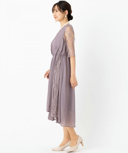 Select Shop  【ドレス2点セット】オーガンジーレースドレス　グレージュ/L