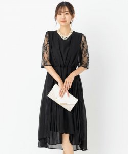 Select Shop  【ドレス2点セット】オーガンジーレースドレス　ブラック/S