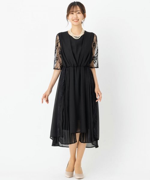 Select Shop  【ドレス2点セット】オーガンジーレースドレス　ブラック/M