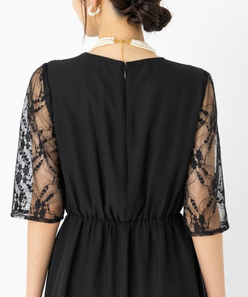 Select Shop  【ドレス2点セット】オーガンジーレースドレス　ブラック/L