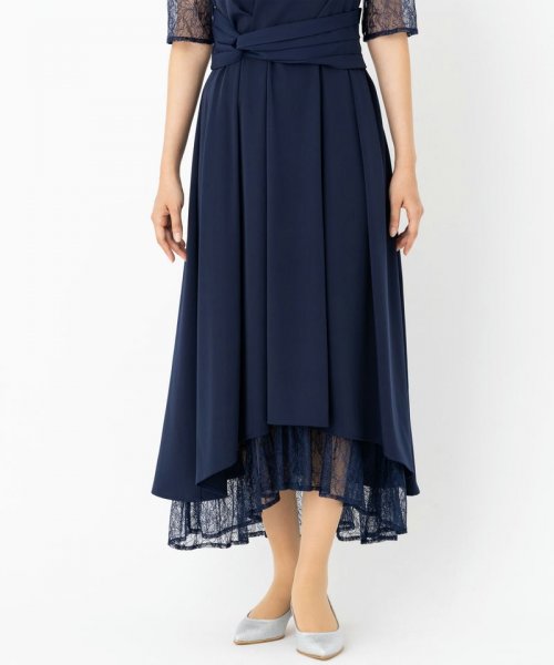 Select Shop  【ドレス2点セット】ウエストモチーフベルトドレス　ネイビー/M