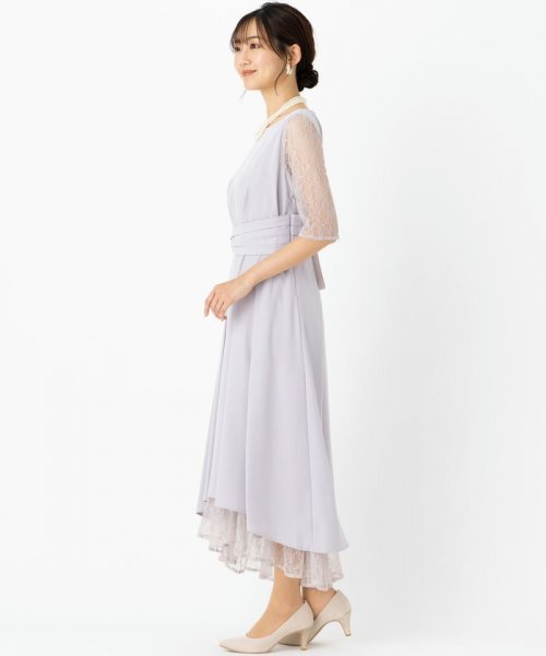 Select Shop  【ドレス2点セット】ウエストモチーフベルトドレス　ラベンダー/L