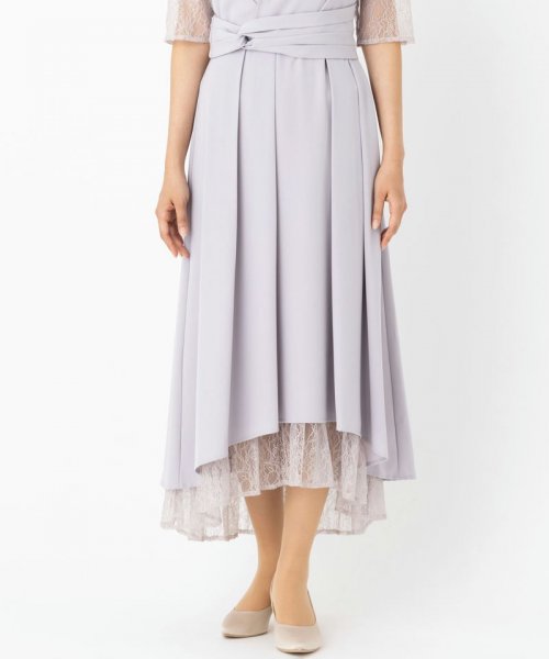 Select Shop  【ドレス2点セット】ウエストモチーフベルトドレス　ラベンダー/L