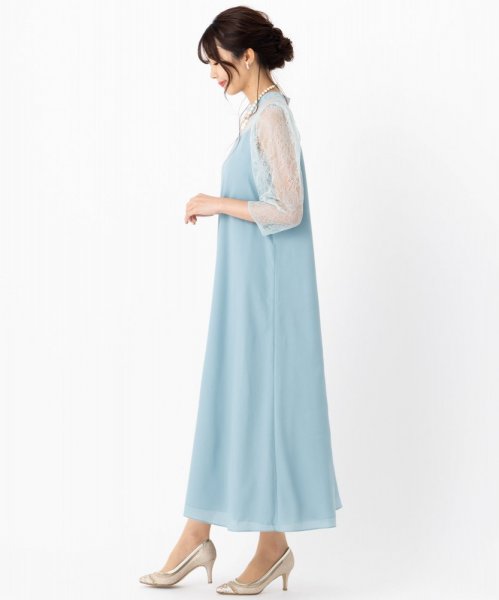 Aimer  エメ　プチハイネック袖付きテントラインドレス　ライトグリーン/M