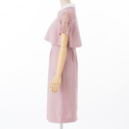 GRACE CONTINENTAL  グレースコンチネンタル　オーガン刺繍襟ドレス　ピンク/S-M