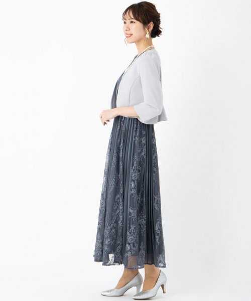Select Shop  【ドレス3点セット】ビスチェ風プリーツスカートドレス　ダスティブルー/M　