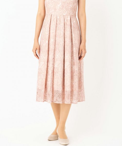 GRACE CONTINENTAL  グレースコンチネンタル　マルチフラワー刺繍ドレス　ピンク/S-M