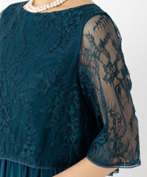 Aimer  【ドレス3点セット】エメ　 レーストップス×テールスカートドレス　グリーン/L