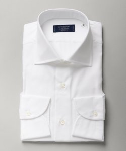 HITOYOSHI  ヒトヨシ　スリムフィットツイルワイドカラーシャツ　ホワイト/M-L(40-84)