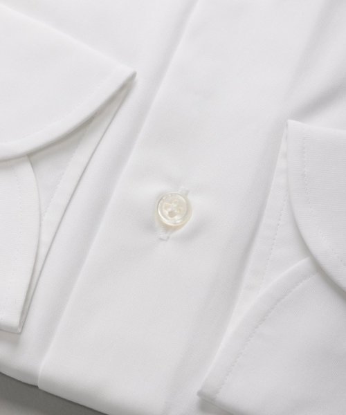 HITOYOSHI  ヒトヨシ　スリムフィットブロードセミワイドカラーシャツ　ホワイト/S(37-82)